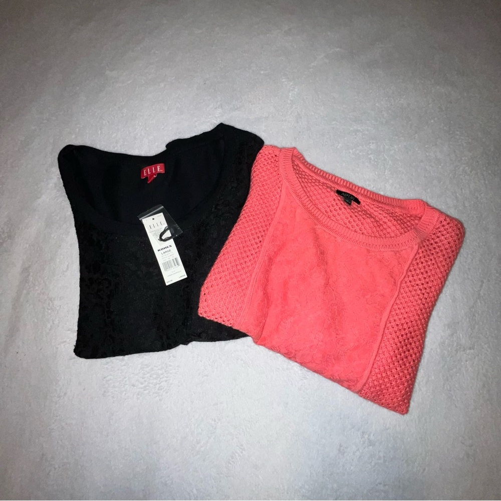 Lace sweater knit top 2 set bundle